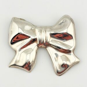 Vintage 925 Mexico Hollow Bow Tie Pin Brooch/Pendant
